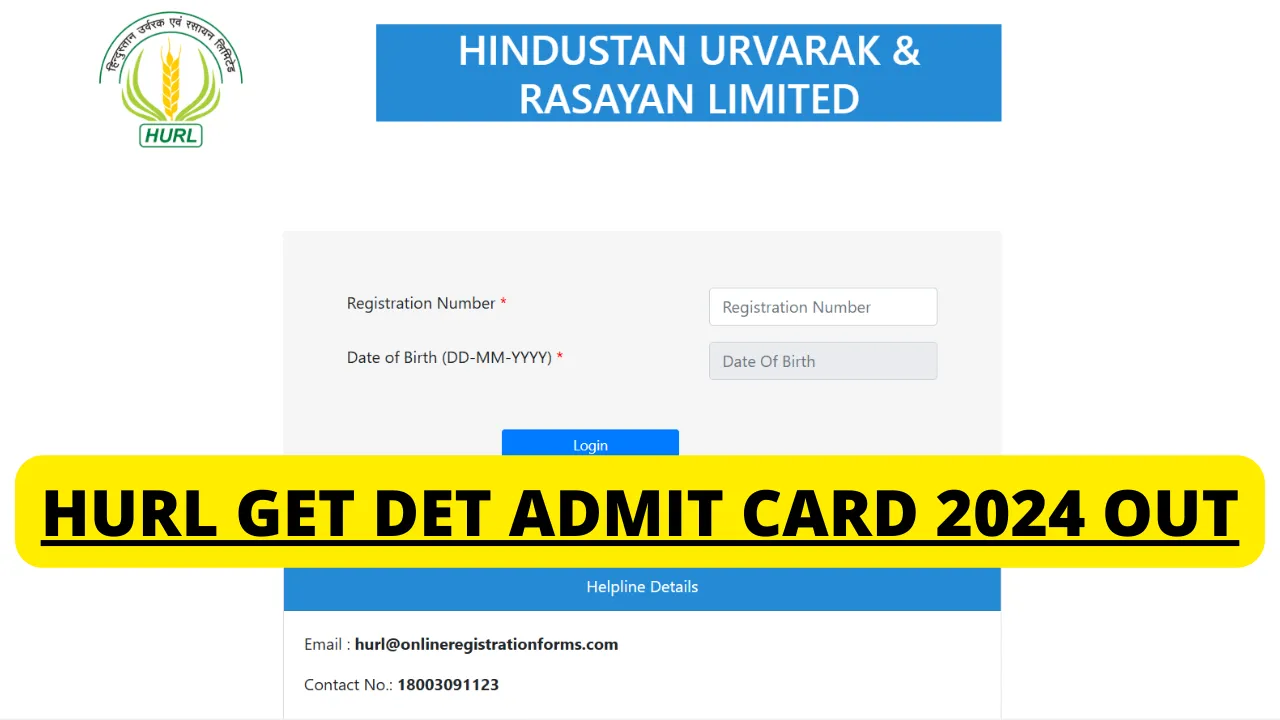 HURL GET DET Admit Card 2024 OUT