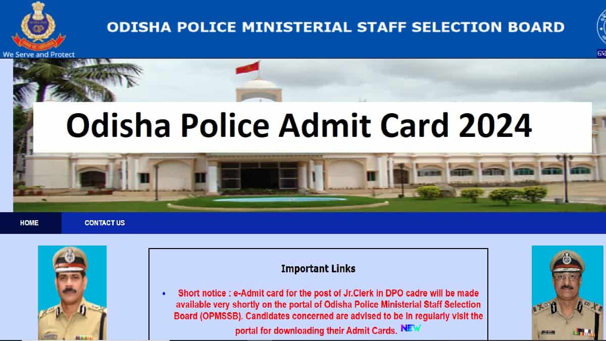 Odisha Police Constable Admit Card 2024 OUT